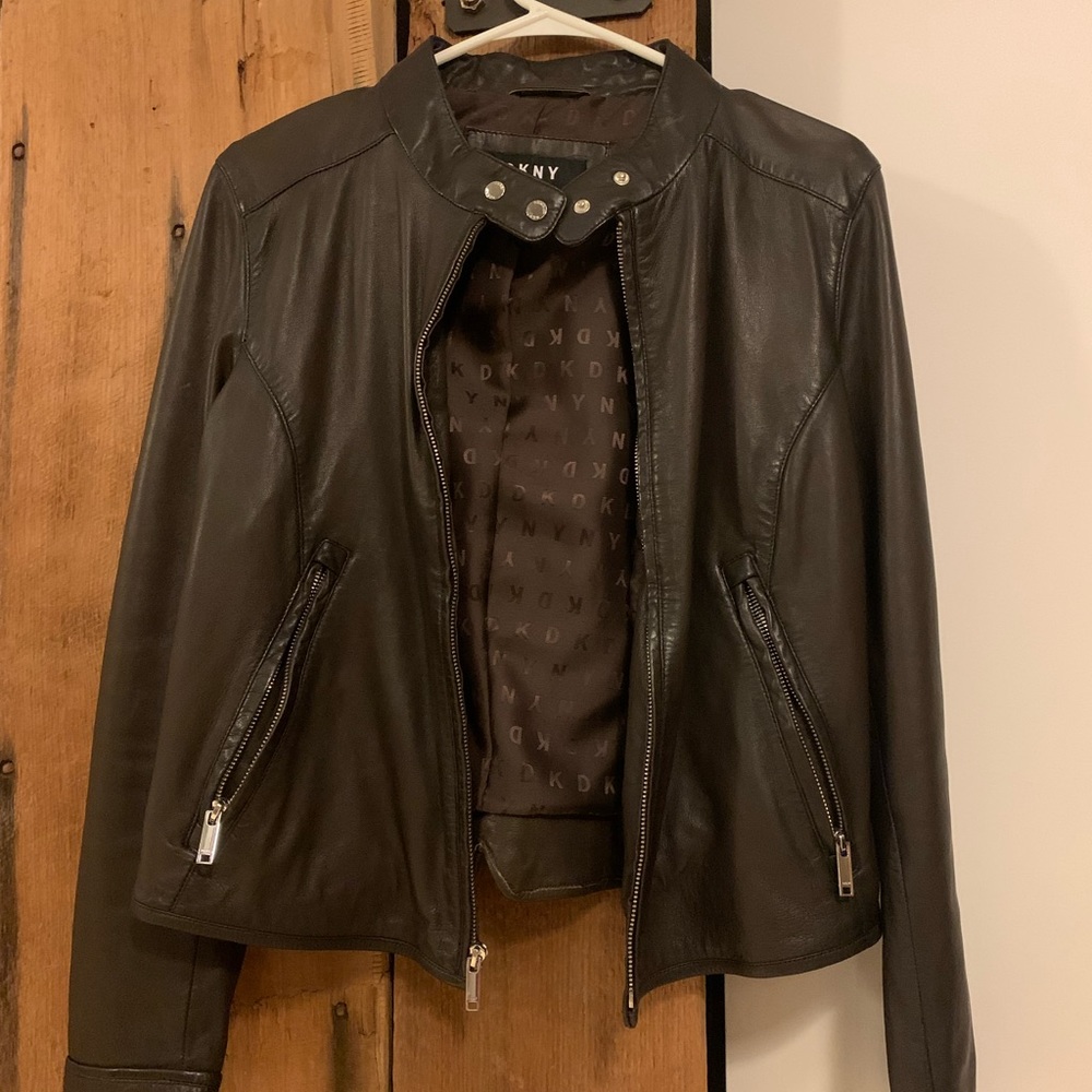DKNY leather jacket. NEVER WORN